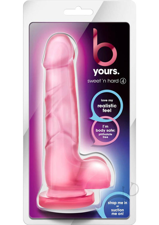 B Yours Sweet N` Hard 4 Dildo with Balls 10.5in - Pink