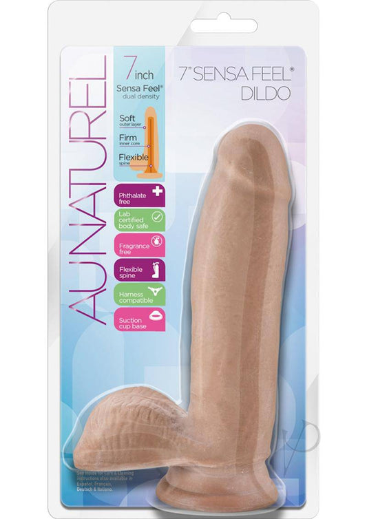 Au Naturel Sensa Feel Dildo with Suction Cup 7in - Caramel