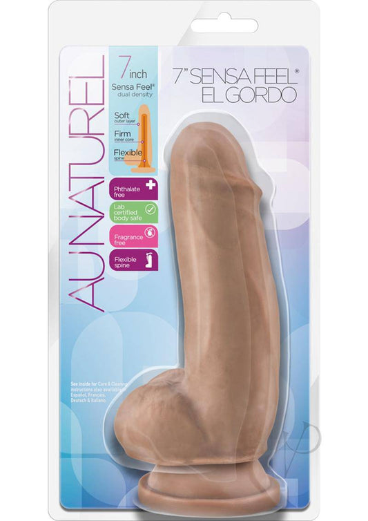 Au Naturel Sensa Feel El Gordo Dildo 7in - Caramel