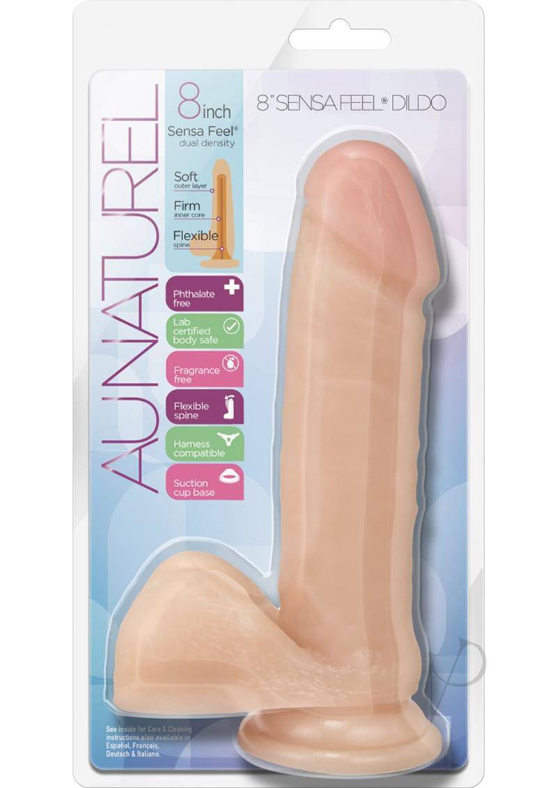 Au Naturel Sensa Feel Dildo with Suction Cup 8in - Vanilla