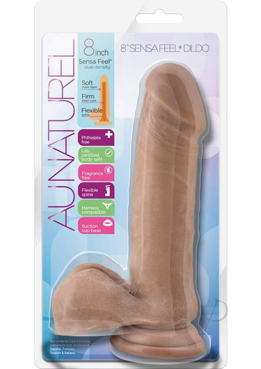 Au Naturel Sensa Feel Dildo 8in - Caramel