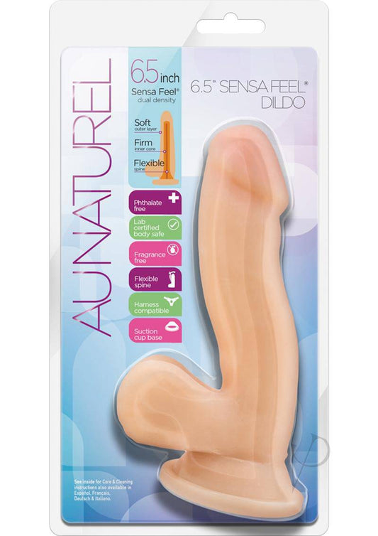 Au Naturel Sensa Feel Dildo with Suction Cup 6.5in - Vanilla