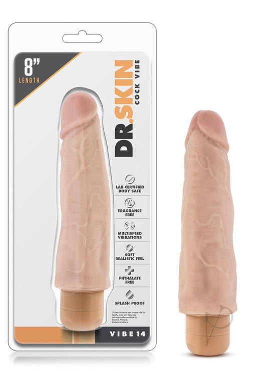 Dr. Skin Cock Vibe 14 Vibrating Dildo 8in - Vanilla