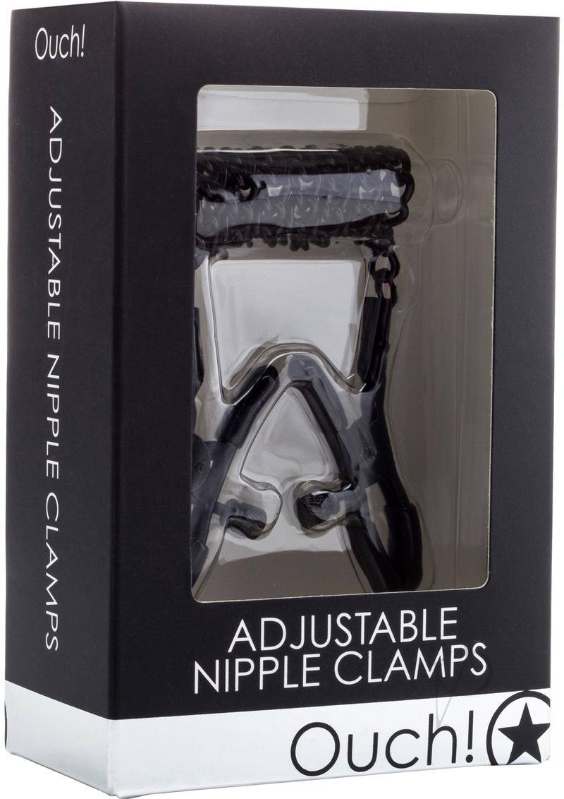 Ouch Adjustable Nipple Clamps Black - Chambre Rouge