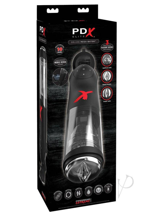 Pipedream Extreme Elite Rechargeable Deluxe Mega-Bator Masturbator - Clear/Black