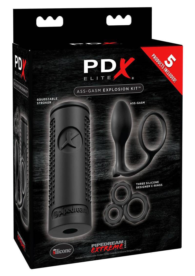 Pipedream Extreme Elite Ass-gasm Explosion Kit Masturbator - Black