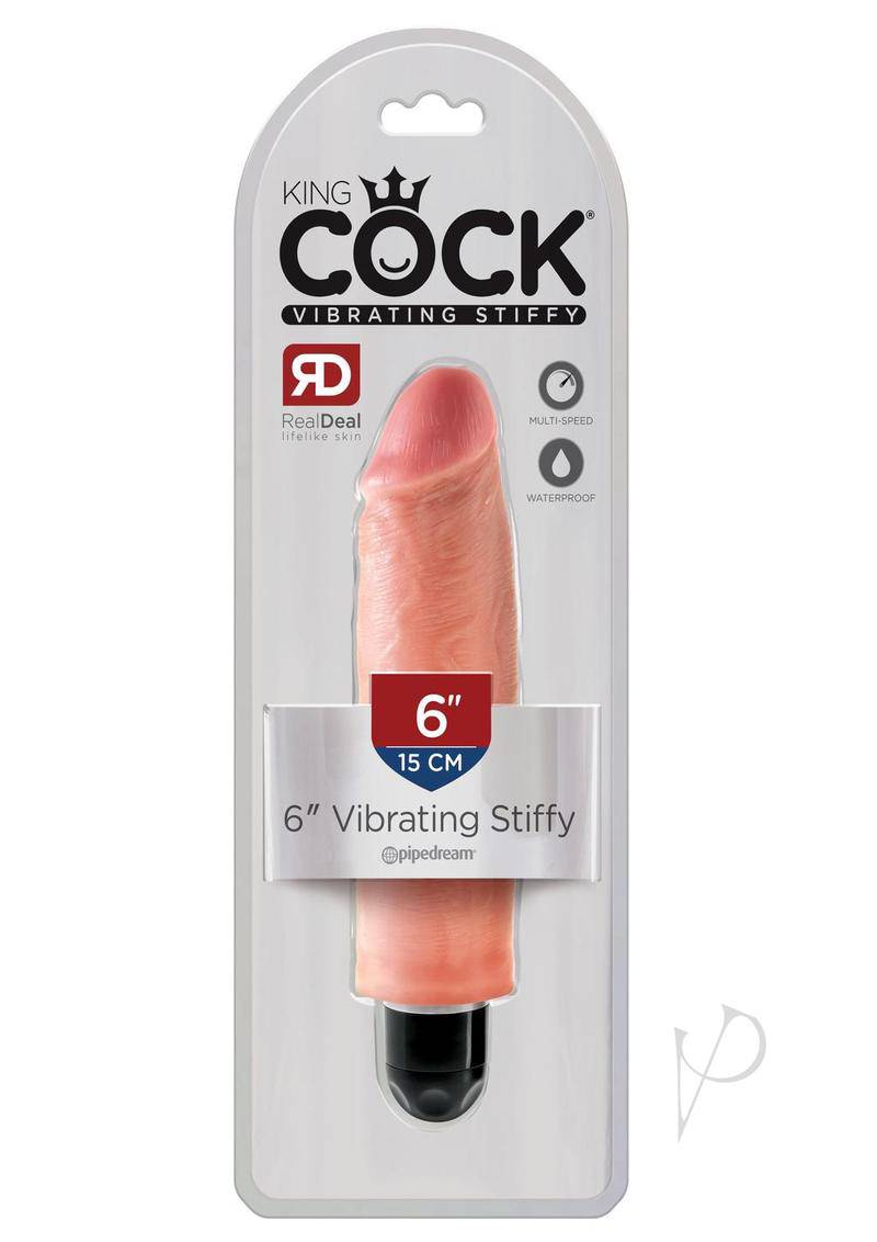 King Cock Vibrating Stiffy Dildo 6in - Vanilla