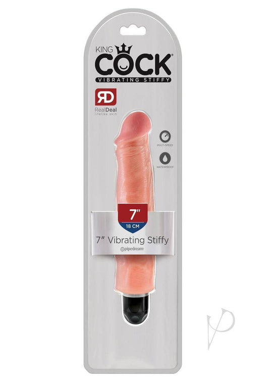 King Cock Vibrating Stiffy Dildo 7in - Vanilla