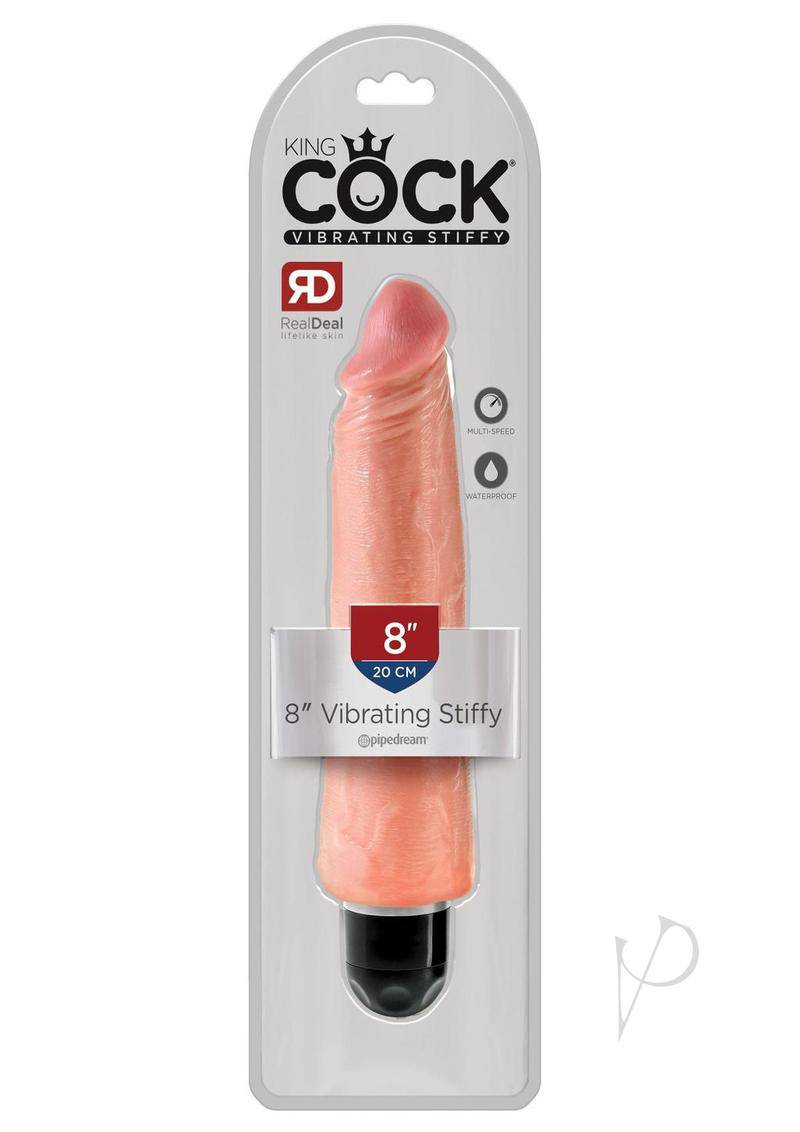 King Cock Vibrating Stiffy Dildo 8in - Vanilla