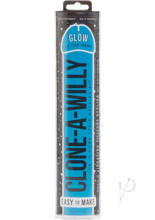 Clone-A-Willy Silicone Dildo Molding Kit with Vibrator - Glow In The Dark - Blue