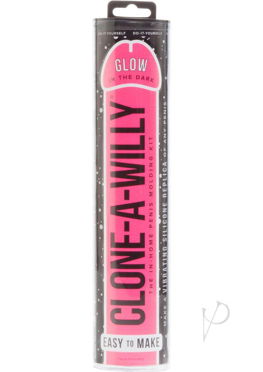 Clone-A-Willy Silicone Dildo Molding Kit with Vibrator - Glow In The Dark - Pink