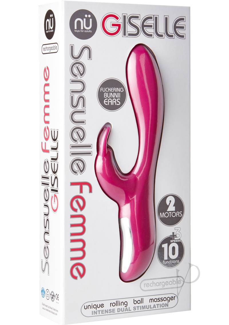 Nu Sensuelle Giselle Rechargeable Silicone G-Spot and Rabbit Vibrator - Magenta