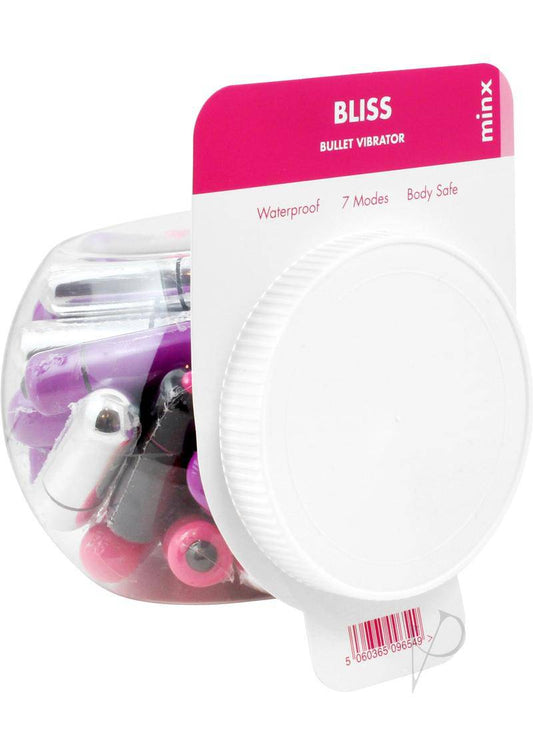 Minx Bliss Mini Bullet Vibrators Fishbowl (32 per bowl) - Multi-Colored