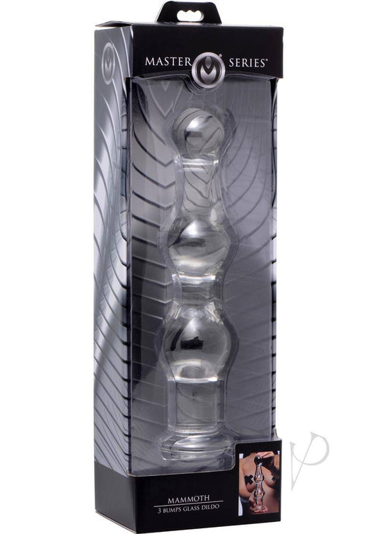 Master Series Mammoth 3 Bumps Glass 10.25in Dildo - Clear