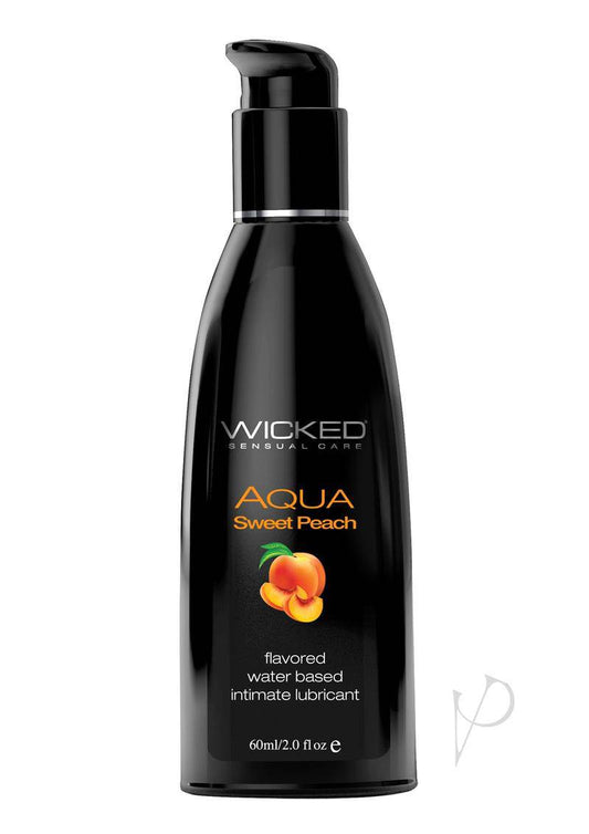 Wicked Aqua Water Based Flavored Lubricant Sweet Peach 2 oz