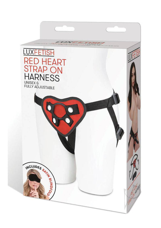 Lux Fetish Red Heart Strap-On Harness Adjustable