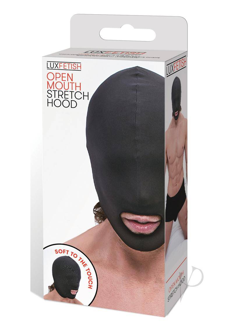 Lux Fetish Open Mouth Stretch Hood Black