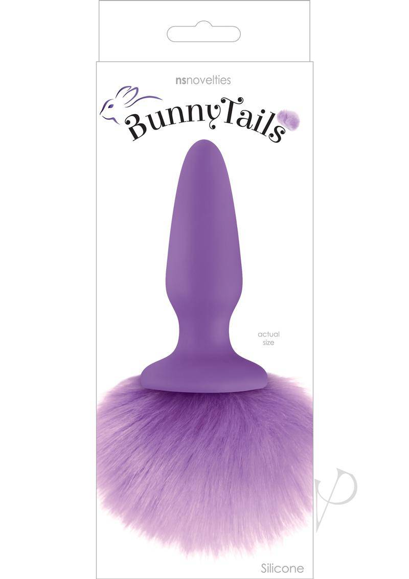 Bunny Tails Silicone Butt Plug - Purple