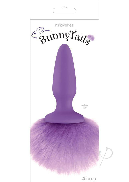 Bunny Tails Silicone Butt Plug - Purple