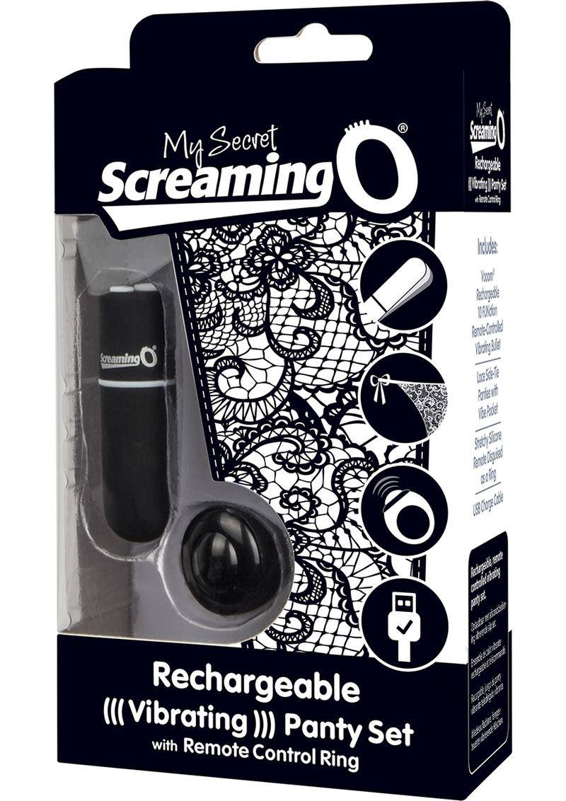 My Secret USB Rechargeable Panty Vibe Set with Silicone Remote Control Ring Waterproof - Black