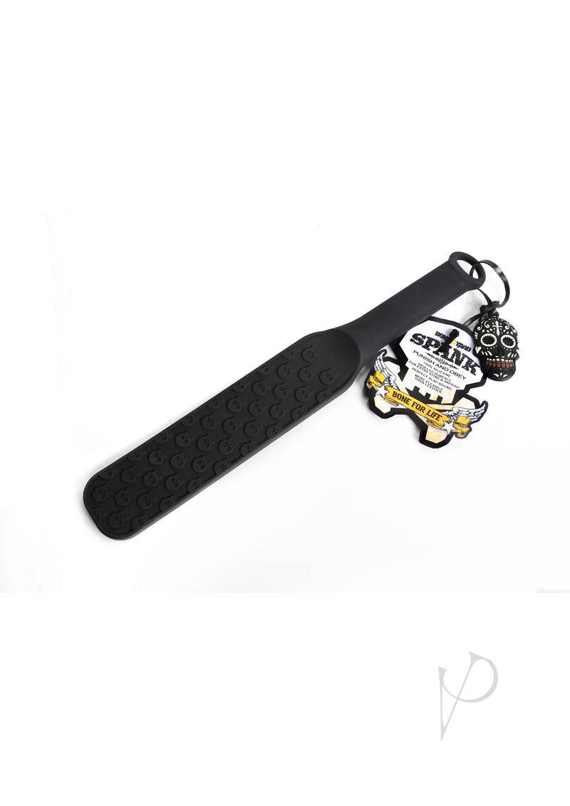 Boneyard The Spank Silicone Skull Textured Paddle 14.75in - Black