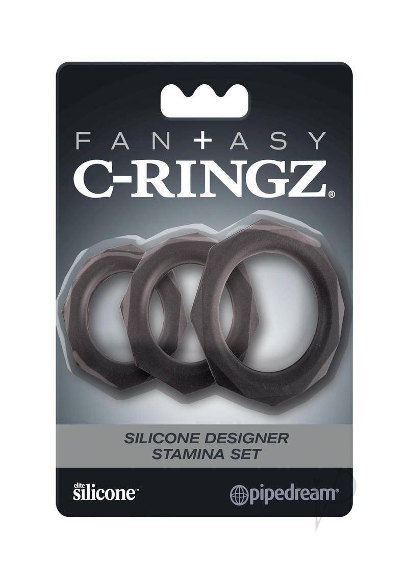 Fantasy C-Ringz Silicone Designer Stamina Cock Ring Set - Black