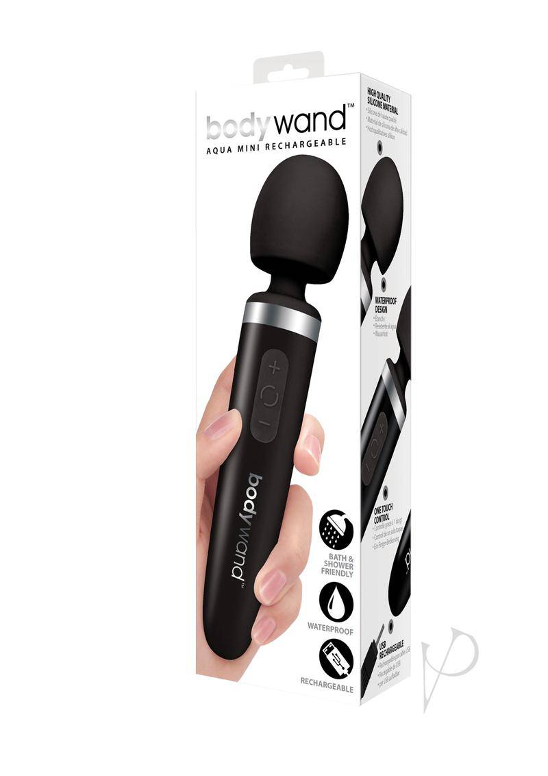 Bodywand Aqua Rechargeable Silicone Wand Massager - Black