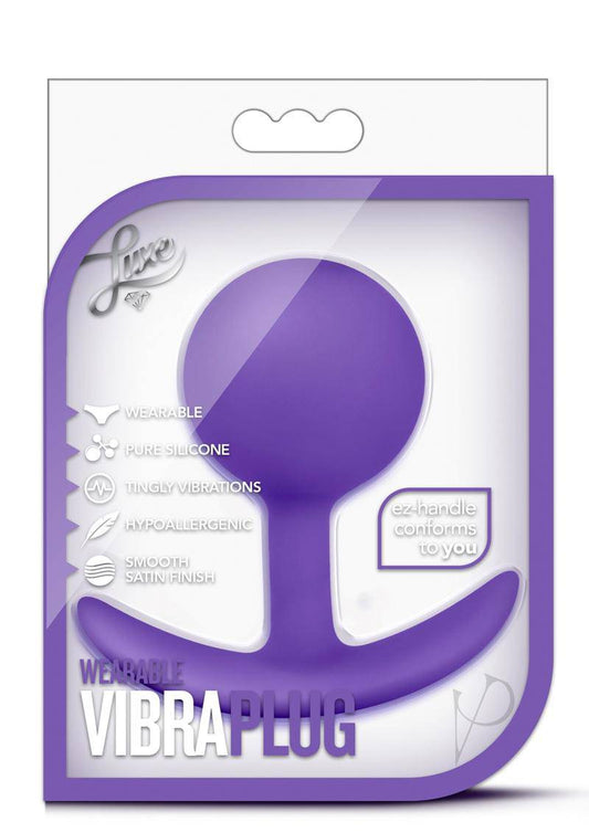 Luxe Wearable Vibra Plug Silicone Butt Plug - Purple