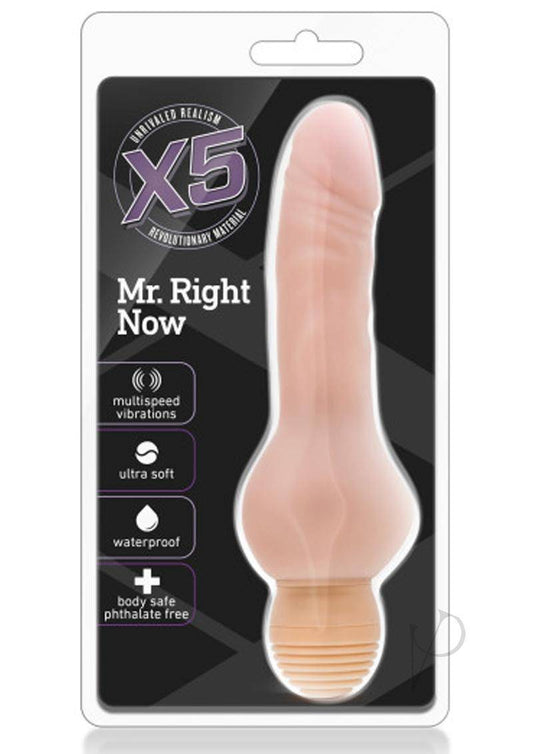 X5 Mr. Right Now Vibrating Dildo 6.5in - Vanilla