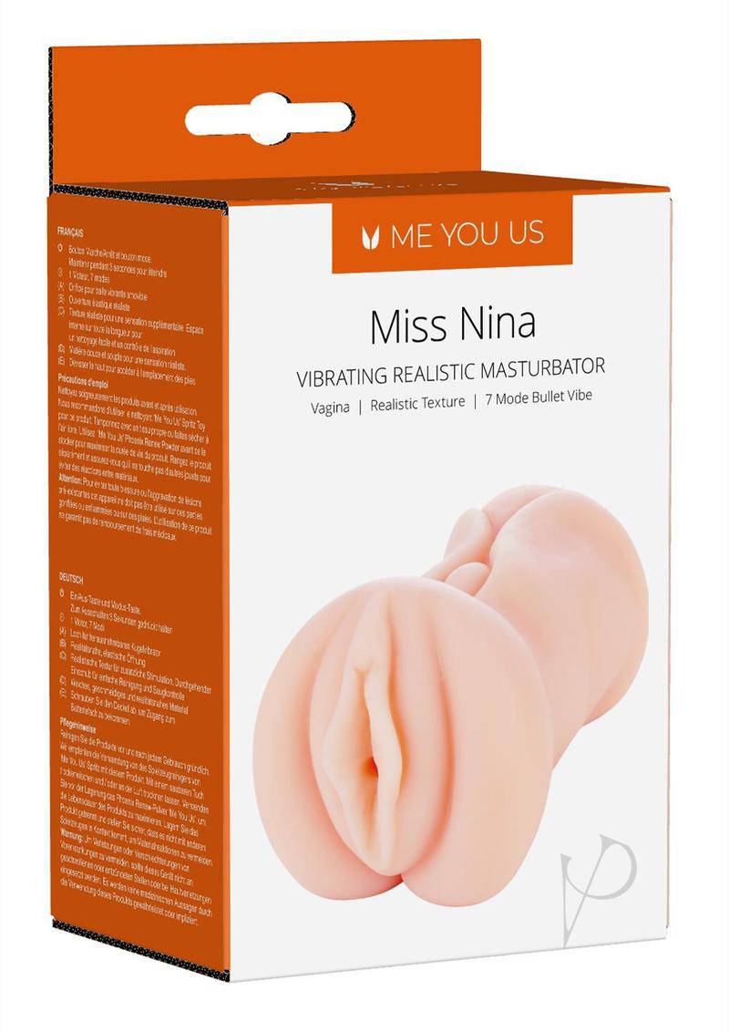 ME YOU US Miss Nina Premium Vibrating Realistic Masturbator - Pussy - Vanilla