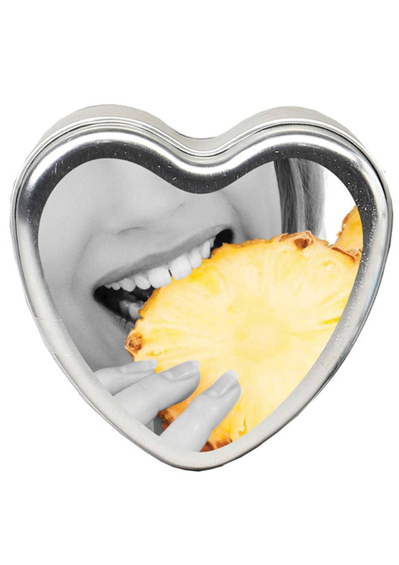 Earthly Body Heart-Shaped Hemp Seed Edible Massage Candle Pineapple 4oz