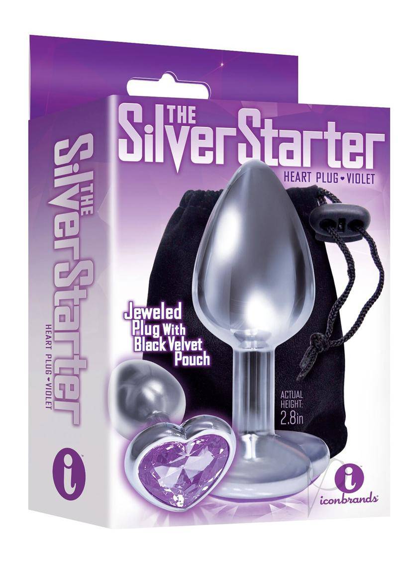 The 9 Silver Starter Heart Plug Violet-0