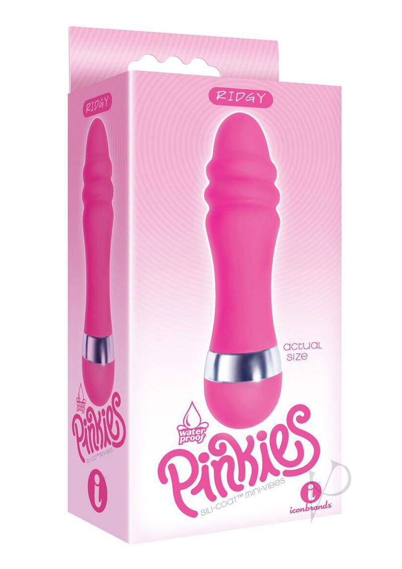 The 9`s - Pinkies, Ridgy Silicone Mini Vibe 4.5in - Pink