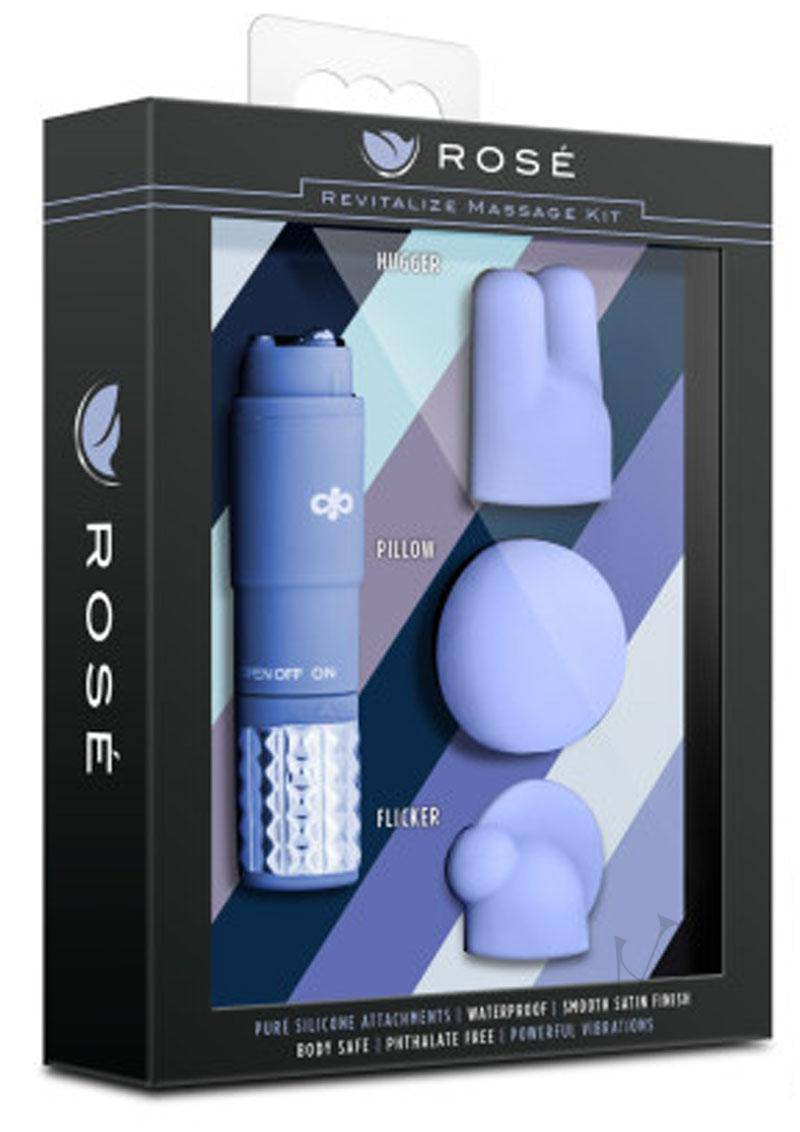 Rose Revitalize Massage Kit with Silicone Attachments - Periwinkle