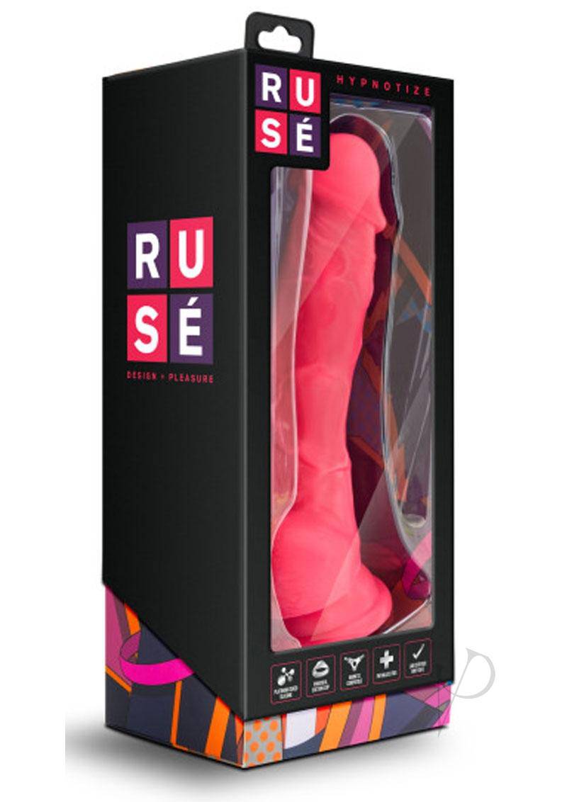 Ruse Hypnotize Silicone Dildo with Balls 7.5in - Cerise