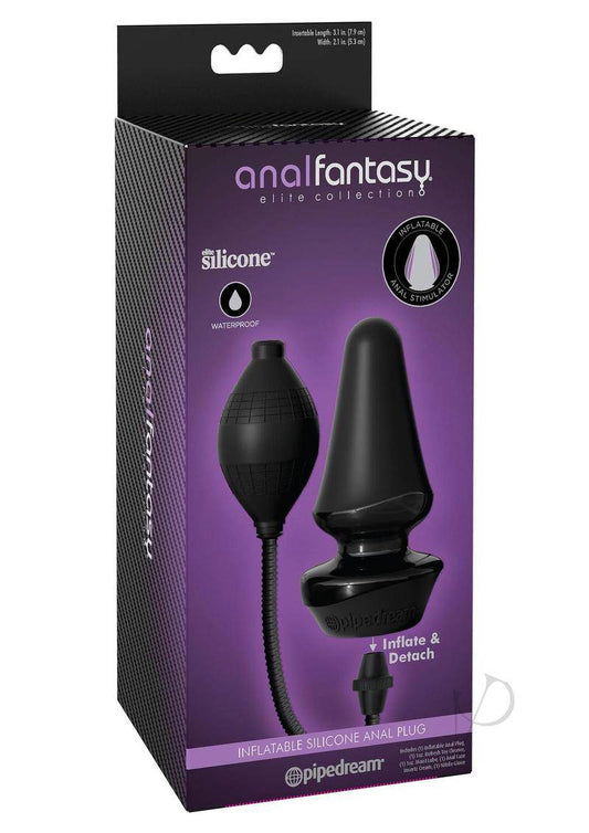 Anal Fantasy Elite Inflatable Silicone Anal Plug 5in - Black