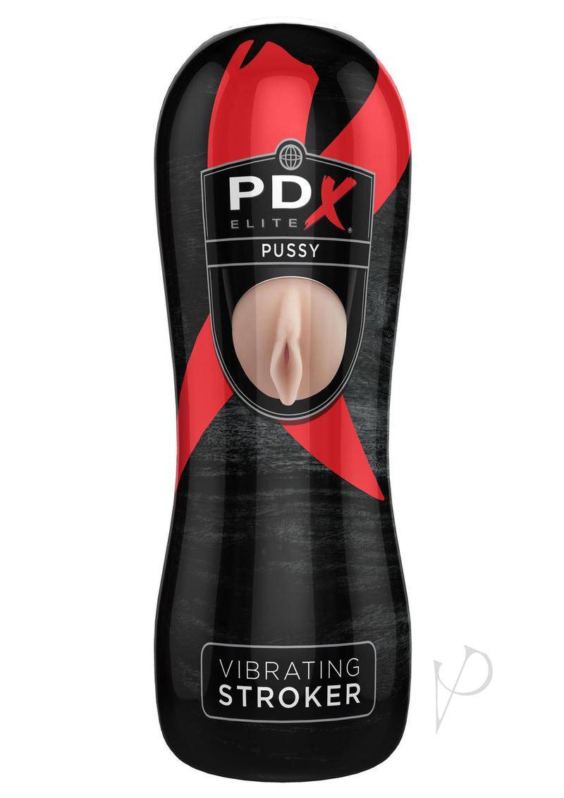 Pipedream Extreme Elite Vibrating Pussy Masturbator with Bullet - Pussy - Vanilla/Black