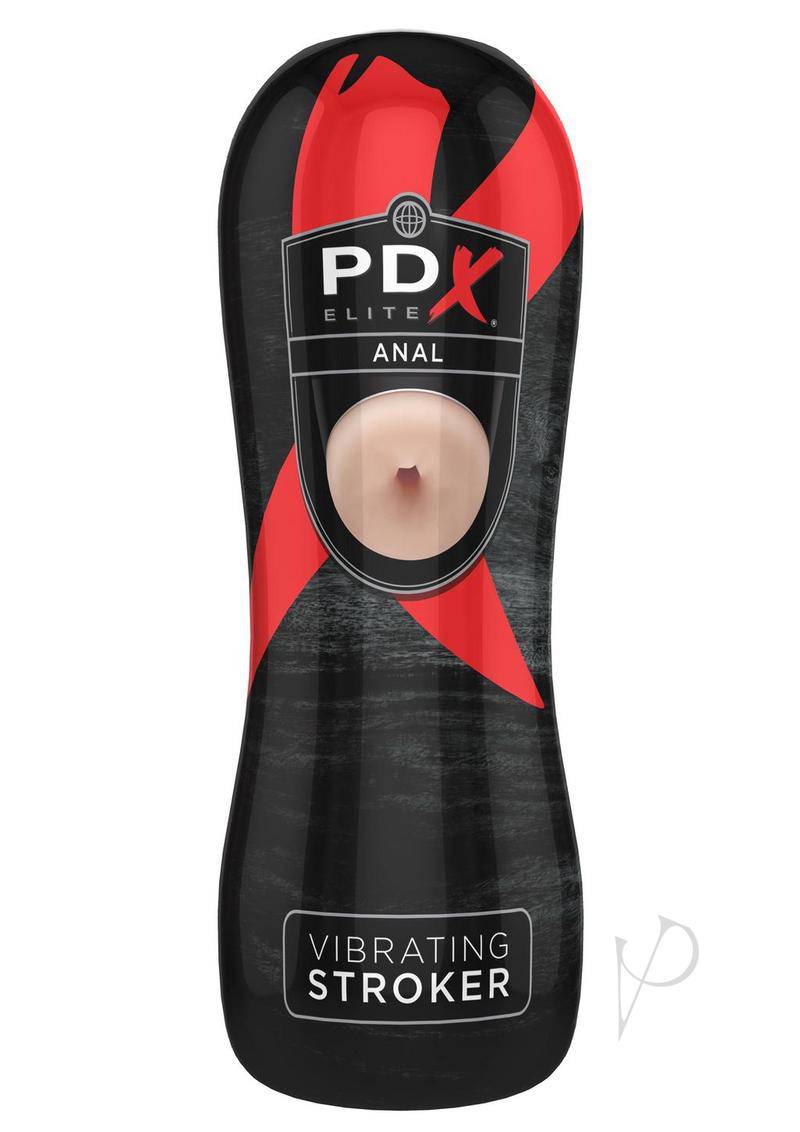 Pipedream Extreme Elite Vibrating Anal Masturbator with Bullet - Butt - Vanilla/Black