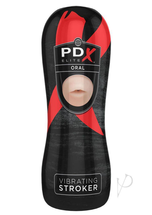 Pipedream Extreme Elite Vibrating Oral Masturbator with Bullet - Mouth - Vanilla/Black