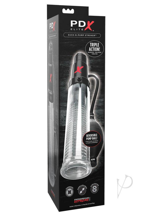 Pipedream Extreme Elite Suck-N-Pump Masturbator - Clear/Black