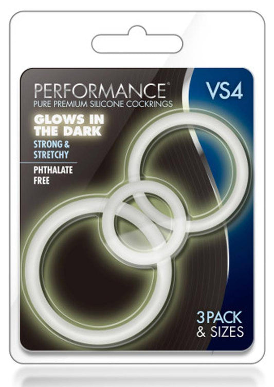 Performance VS4 Pure Premium Silicone Cock Ring Set (3 Sizes) - White