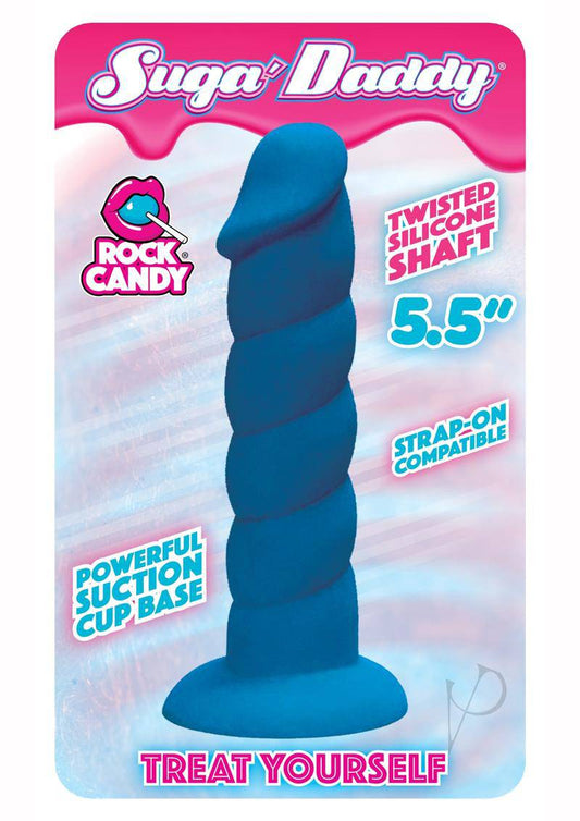 Suga` Daddy Silicone Dildo 5.5in - Blue