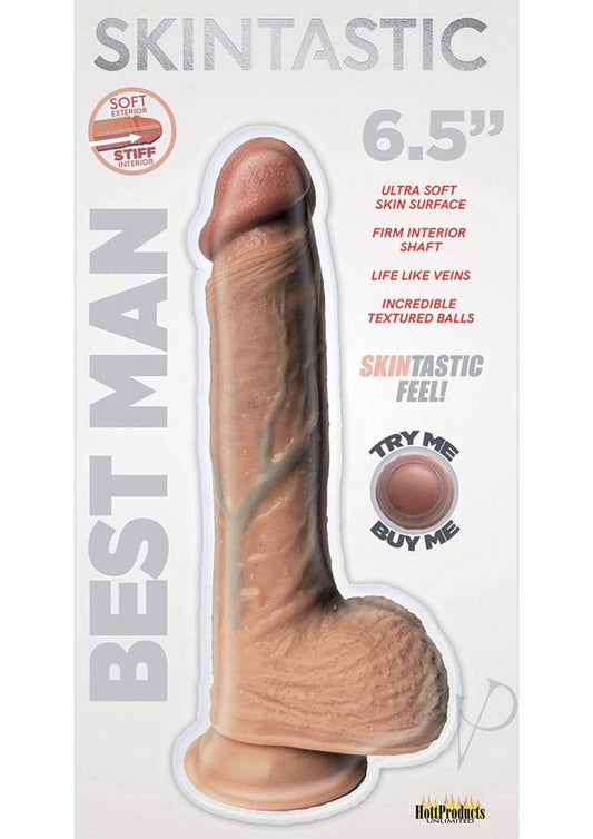 Skintastic So Vein Realistic Dildo with Balls Waterproof 6.5in - Vanilla