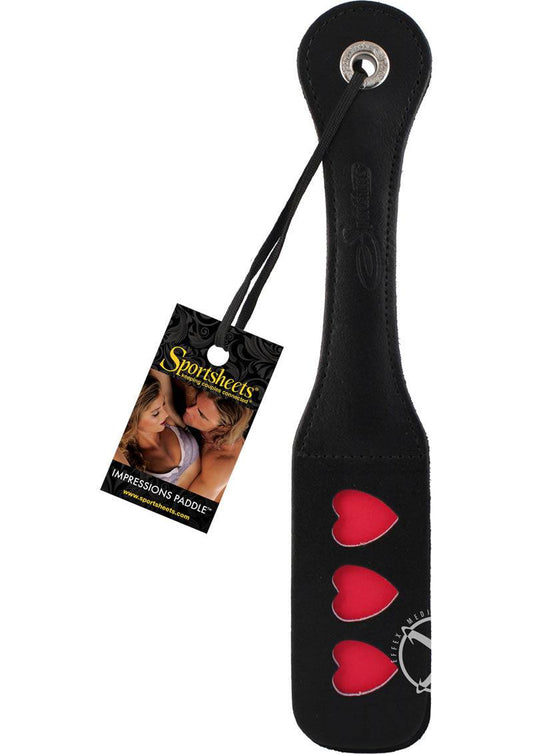 12 Leather Heart Impression Paddle - Chambre Rouge