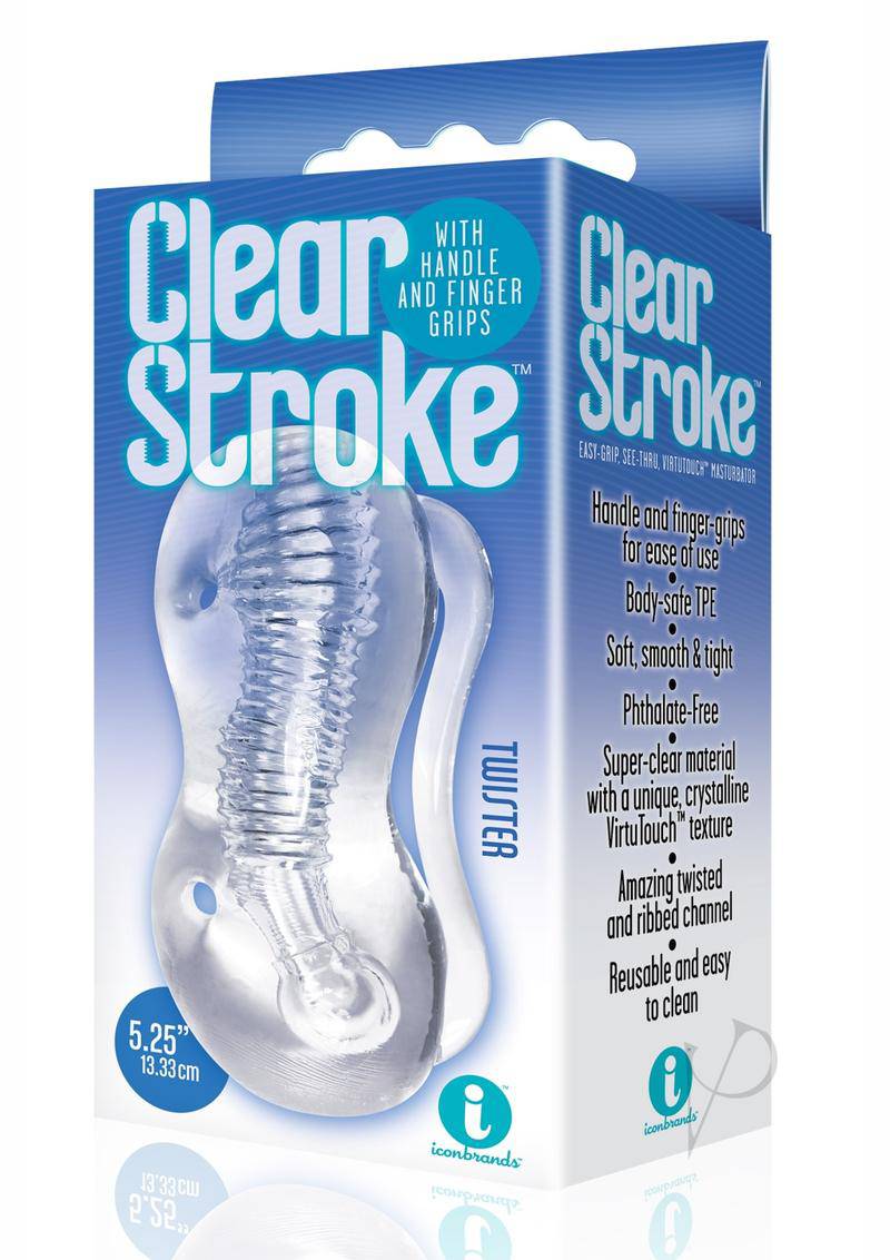 The 9`s - Clear Stroke Twister Masturbator 5.25in - Clear