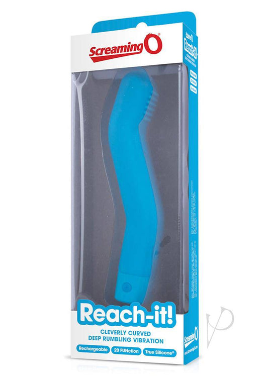 Reach It Silicone USB Rechargeable G-Spot Vibrator Waterproof Blue