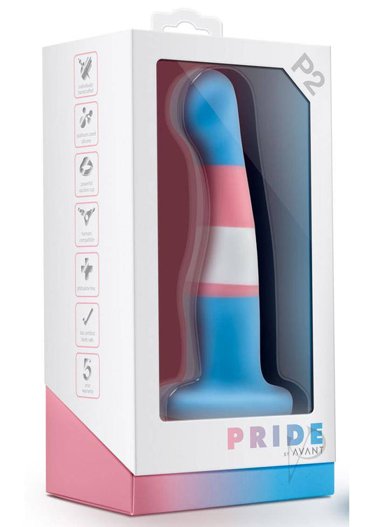 Avant Pride P2 True Blue Silicone Dildo 6in - Multi Color