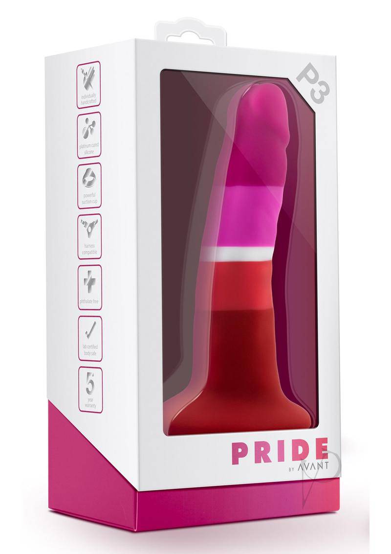 Avant Pride P3 Beauty Silicone Dildo 6in - Multi Color