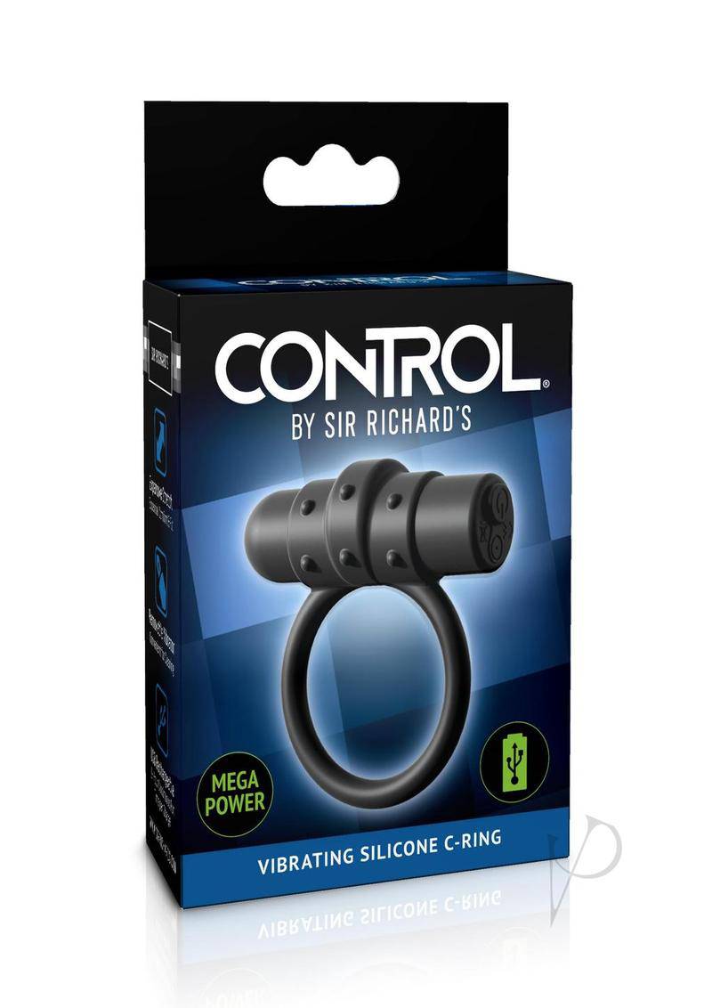 Sir Richard`s Control Silicone Cock Ring Rechargeable Vibrating - Black