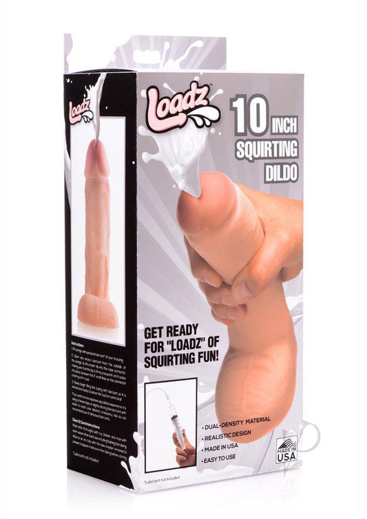 Loadz Dual Density Squirting Dildo - 10in - Vanilla